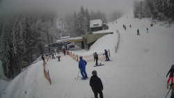 Modrá sjezdovka - dojezd k lanové dráze