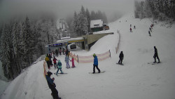 Modrá sjezdovka - dojezd k lanové dráze