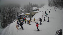 Modrá sjezdovka - dojezd k lanové dráze