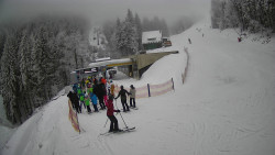 Modrá sjezdovka - dojezd k lanové dráze