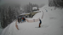 Modrá sjezdovka - dojezd k lanové dráze