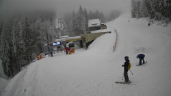 Modrá sjezdovka - dojezd k lanové dráze