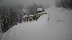 Modrá sjezdovka - dojezd k lanové dráze