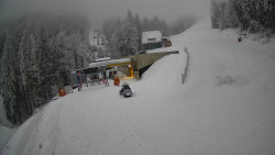 Modrá sjezdovka - dojezd k lanové dráze