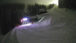 Modrá sjezdovka - dojezd k lanové dráze