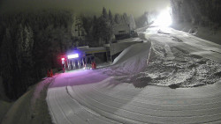 Modrá sjezdovka - dojezd k lanové dráze