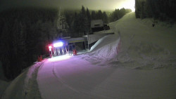 Modrá sjezdovka - dojezd k lanové dráze