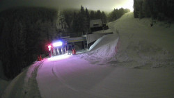 Modrá sjezdovka - dojezd k lanové dráze