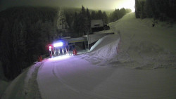 Modrá sjezdovka - dojezd k lanové dráze