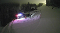 Modrá sjezdovka - dojezd k lanové dráze