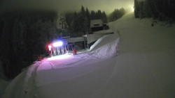 Modrá sjezdovka - dojezd k lanové dráze