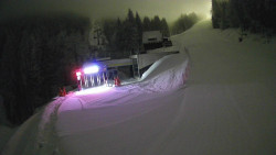 Modrá sjezdovka - dojezd k lanové dráze