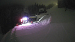 Modrá sjezdovka - dojezd k lanové dráze