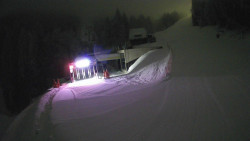 Modrá sjezdovka - dojezd k lanové dráze