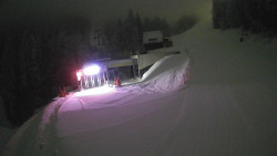 Modrá sjezdovka - dojezd k lanové dráze