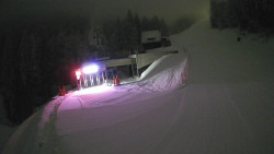 Modrá sjezdovka - dojezd k lanové dráze