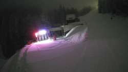 Modrá sjezdovka - dojezd k lanové dráze