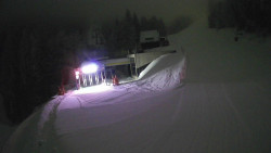 Modrá sjezdovka - dojezd k lanové dráze