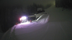 Modrá sjezdovka - dojezd k lanové dráze