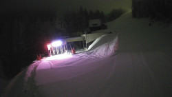 Modrá sjezdovka - dojezd k lanové dráze