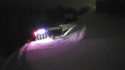 Modrá sjezdovka - dojezd k lanové dráze