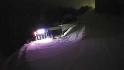 Modrá sjezdovka - dojezd k lanové dráze