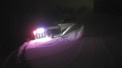 Modrá sjezdovka - dojezd k lanové dráze