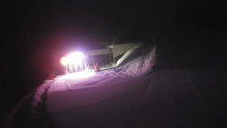 Modrá sjezdovka - dojezd k lanové dráze