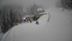 Modrá sjezdovka - dojezd k lanové dráze