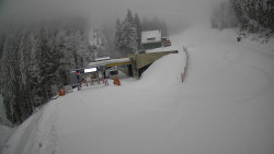 Modrá sjezdovka - dojezd k lanové dráze