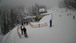 Modrá sjezdovka - dojezd k lanové dráze