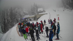 Modrá sjezdovka - dojezd k lanové dráze