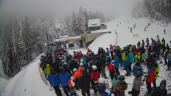 Modrá sjezdovka - dojezd k lanové dráze