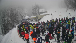 Modrá sjezdovka - dojezd k lanové dráze