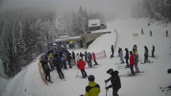 Modrá sjezdovka - dojezd k lanové dráze