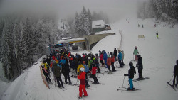 Modrá sjezdovka - dojezd k lanové dráze