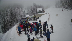 Modrá sjezdovka - dojezd k lanové dráze