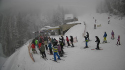 Modrá sjezdovka - dojezd k lanové dráze