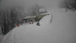 Modrá sjezdovka - dojezd k lanové dráze