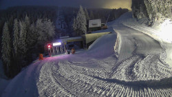 Modrá sjezdovka - dojezd k lanové dráze