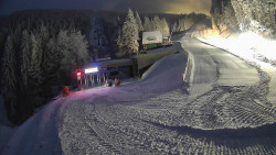 Modrá sjezdovka - dojezd k lanové dráze