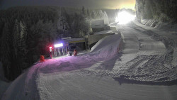 Modrá sjezdovka - dojezd k lanové dráze