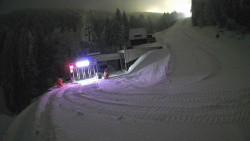 Modrá sjezdovka - dojezd k lanové dráze