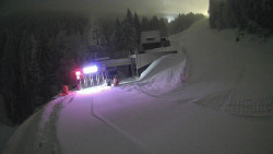 Modrá sjezdovka - dojezd k lanové dráze