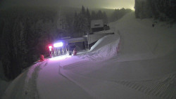 Modrá sjezdovka - dojezd k lanové dráze