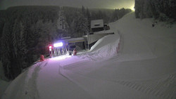 Modrá sjezdovka - dojezd k lanové dráze