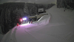 Modrá sjezdovka - dojezd k lanové dráze