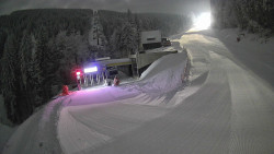 Modrá sjezdovka - dojezd k lanové dráze