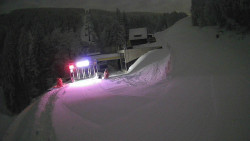 Modrá sjezdovka - dojezd k lanové dráze