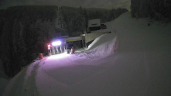 Modrá sjezdovka - dojezd k lanové dráze